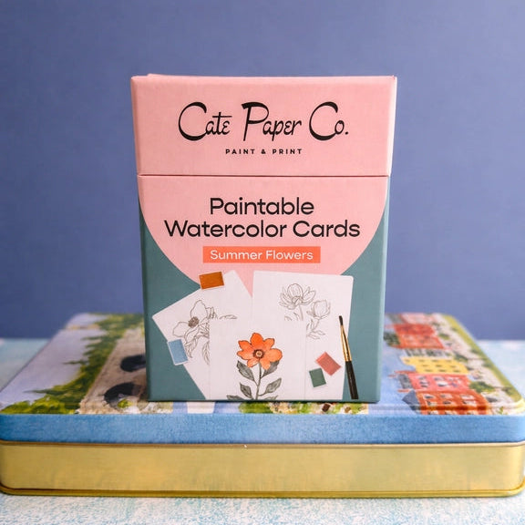 Paintable Watercolour Card Deck - Summer Flowers