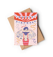 Circus Tattooed Strongman Card