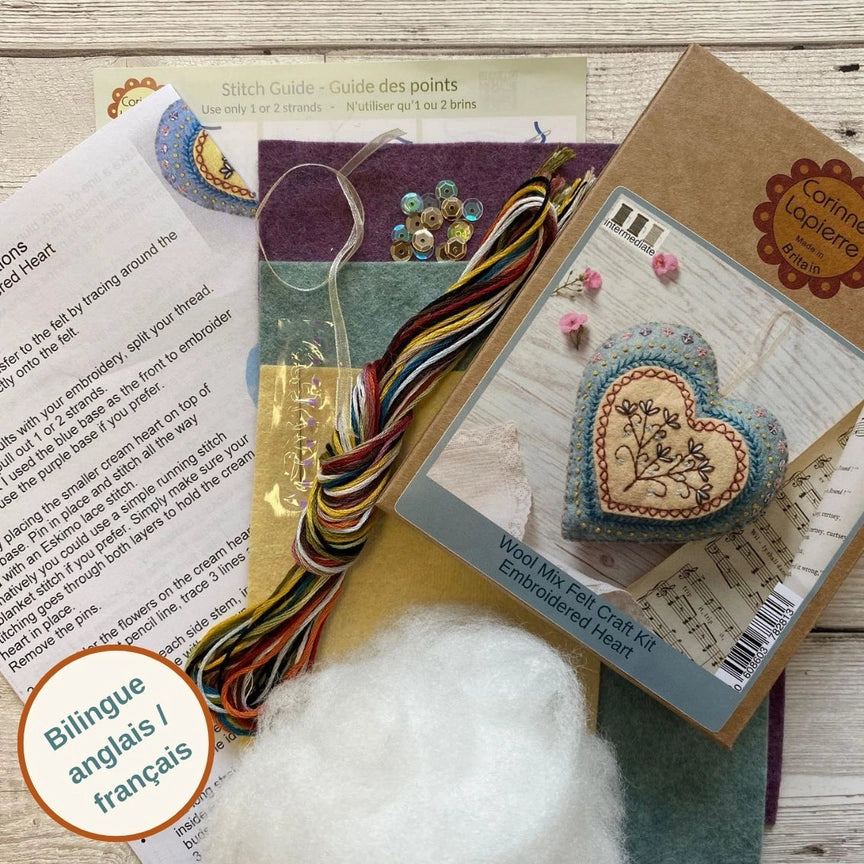 Mini Felt Craft Kit - Embroidered Heart