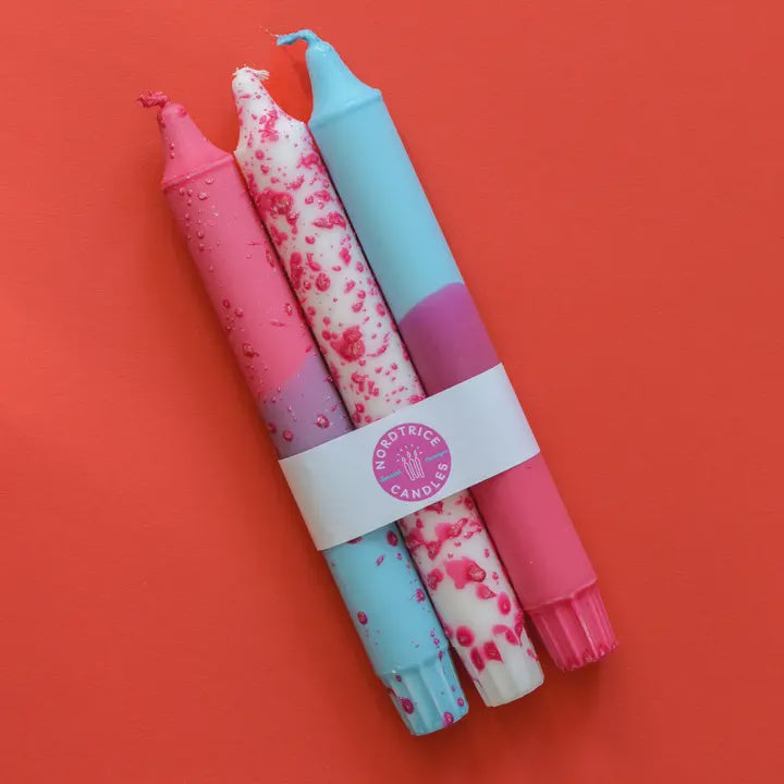 Taper Candles Set of 3 - Fuchsia