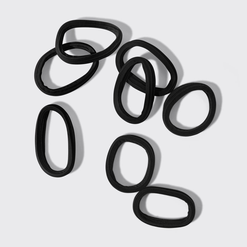 Seamless Hair Elastics Set of 8 - Black