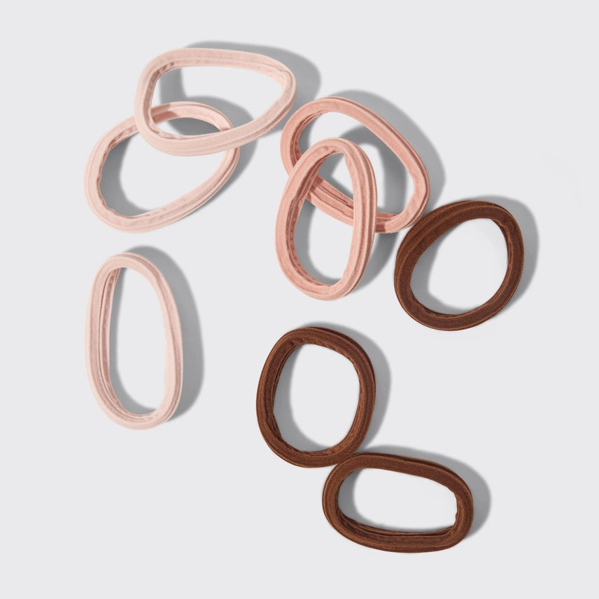 Seamless Hair Elastics Set of 8 - Rosewood