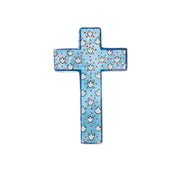 Capiz Shell Art Tile - Samira - Blue Lotus Small Cross