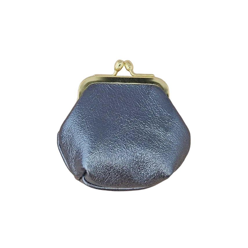 Retro Leather Mini Purse - Navy