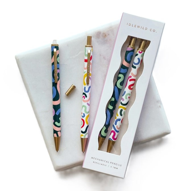 Mechanical Pencils (2) - Rainbow Squiggles