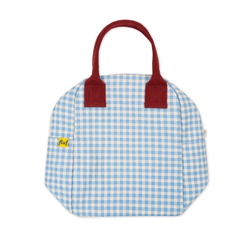 Zipper Lunch Bag - Gingham Sky