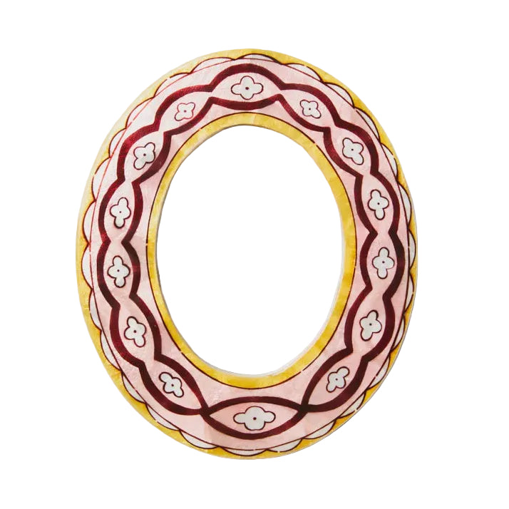 Capiz Shell Mirror - Samira - Pink Waves