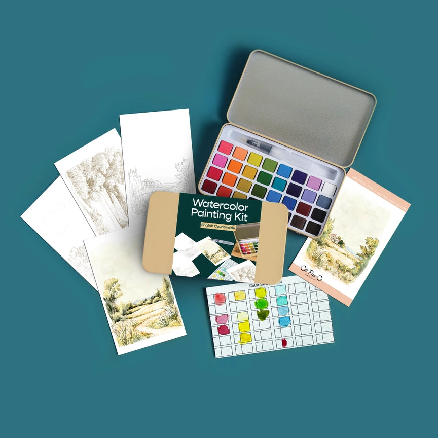 Watercolour Painting Kit - English Countryside