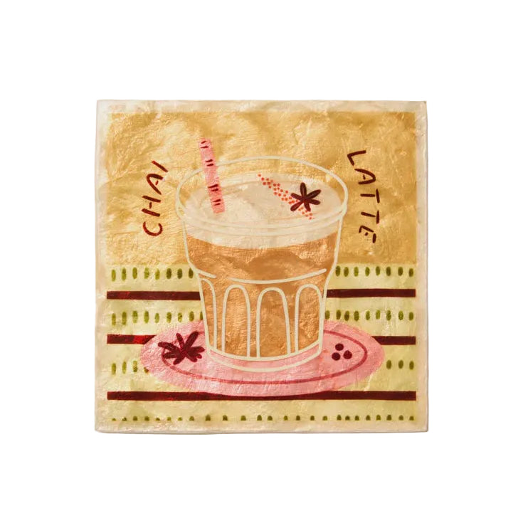 Capiz Shell Art Tile - Barista - Chai Latte