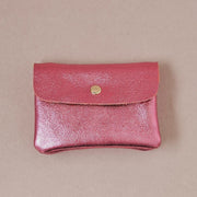 Kangoo Leather Coin Purse - Dark Rose