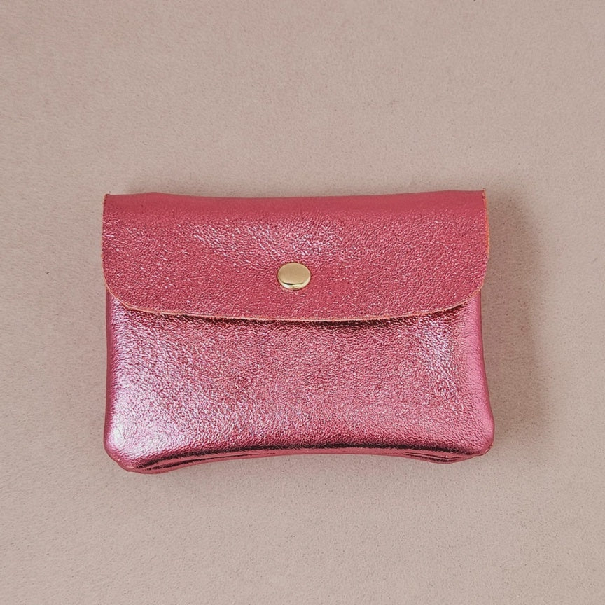Kangoo Leather Coin Purse - Dark Rose