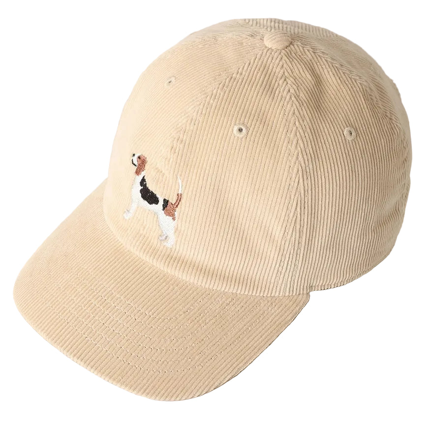 Embroidered Baseball Cap Corduroy - Beagle Dog