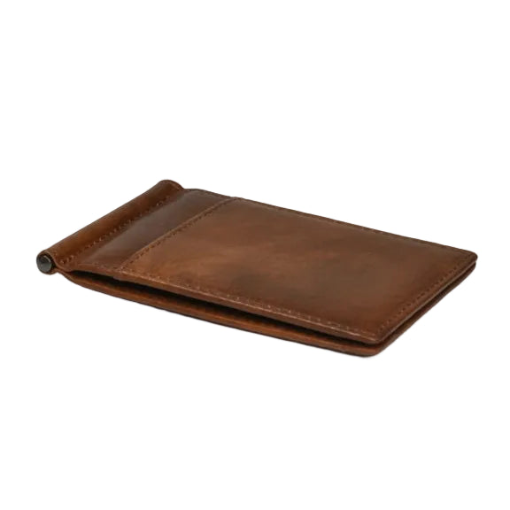 Slim Money Clip Wallet - Brown