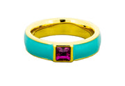 Gold Blue Olivia Ring
