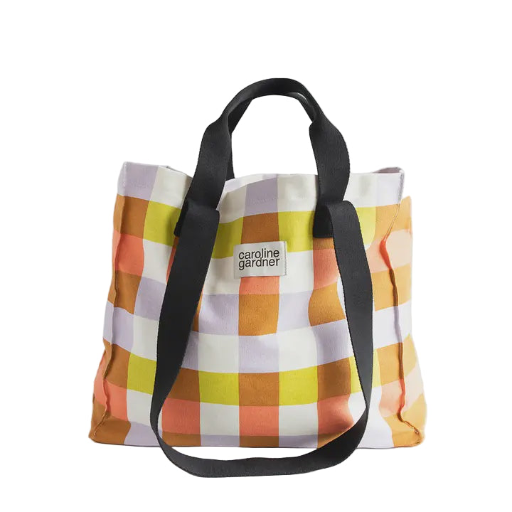 Double Handle Tote Bag - Multi Check