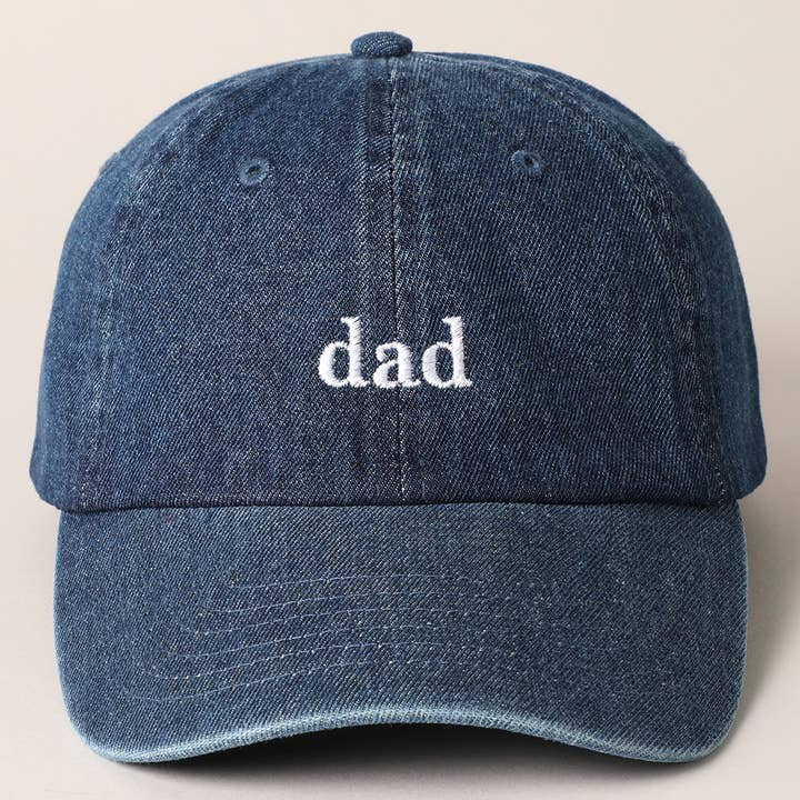 Embroidered Baseball Cap - Dad / Washed Dark Denim