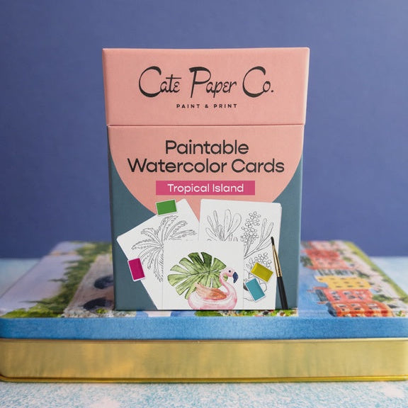 Paintable Watercolour Card Deck - Tropical Island