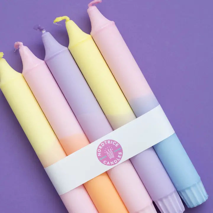 Taper Candles Set of 5 - Pastel Party Mix