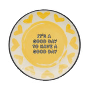 Round Trinket Tray - It's a Good Day Yellow Hearts
