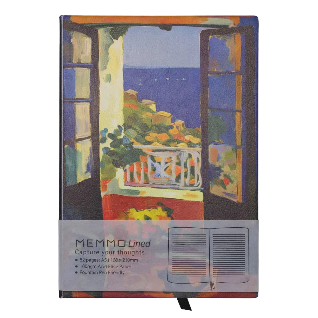 A5 Lined Notebook & Pen Set - Morning In Nice/Purple
