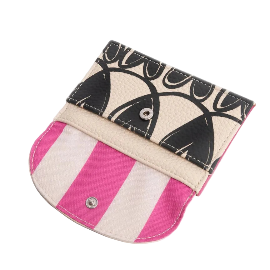 Card Holder Coin Purse - Mono Linked Hearts