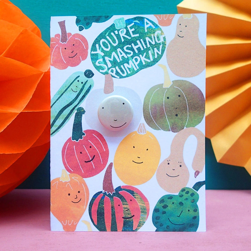 Card With Badge - Smashing Pumpkin