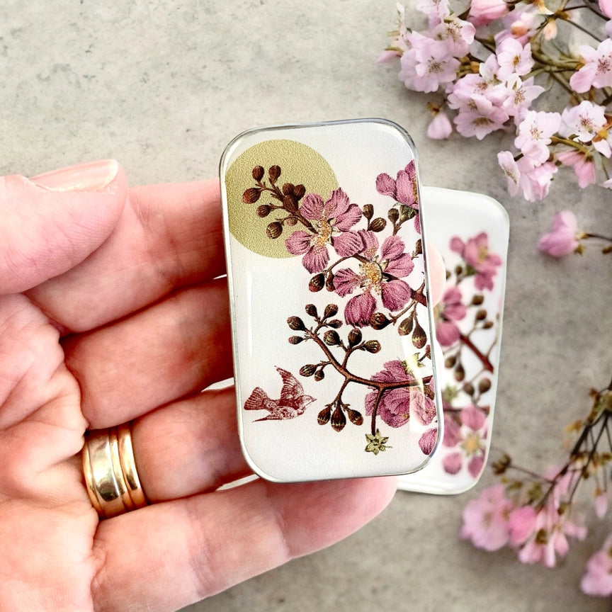 Notions Tin Small - Cherry Blossom & Swallow