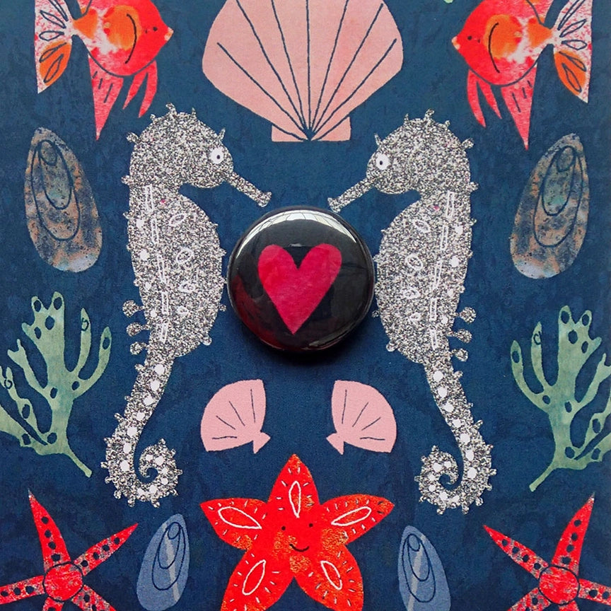 Card With Badge - Seahorse Heart