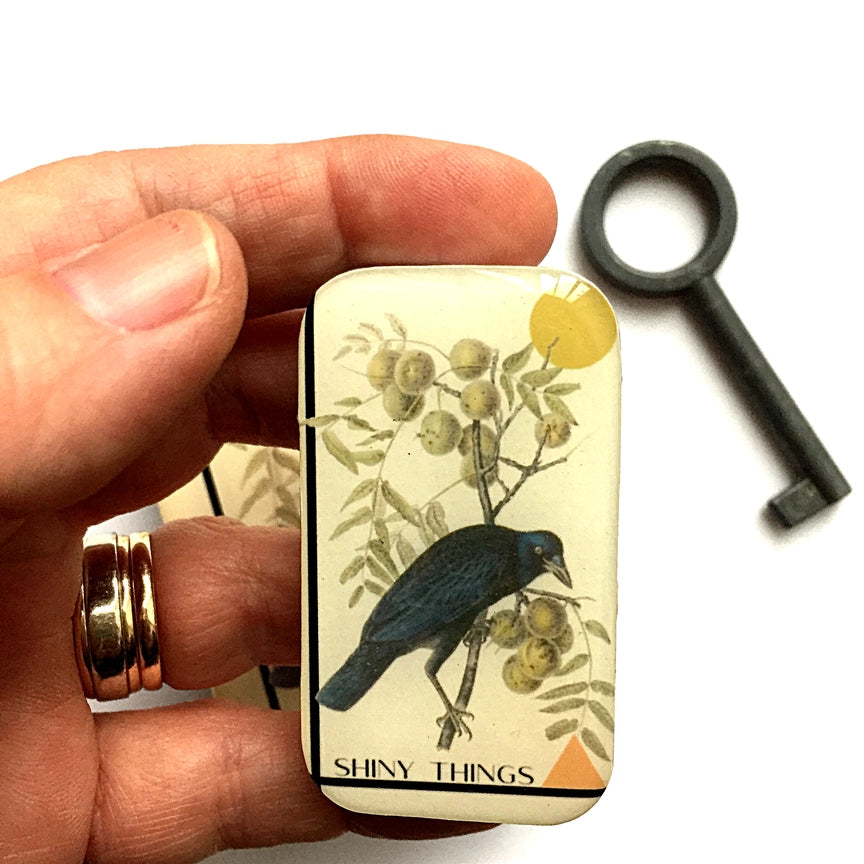 Notions Tin Small - Shiny Things Crow