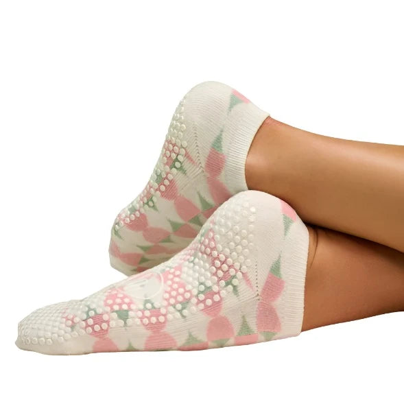 Classic Low Rise Grip Socks - Deco Tiles
