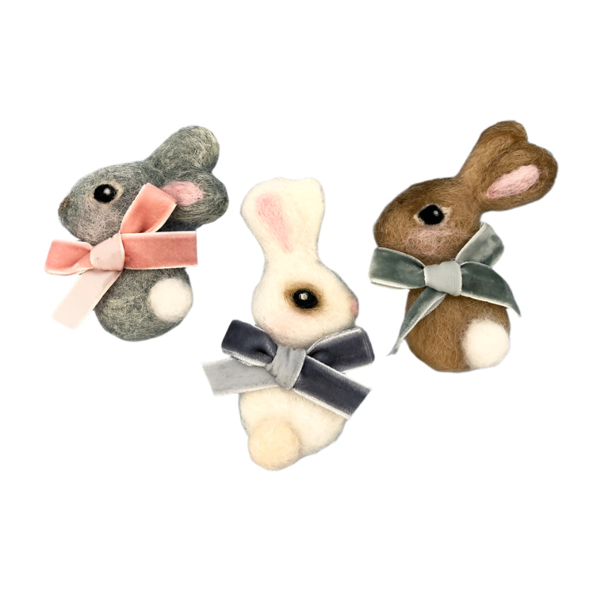 Needle Felting Kit - Bunny Pins