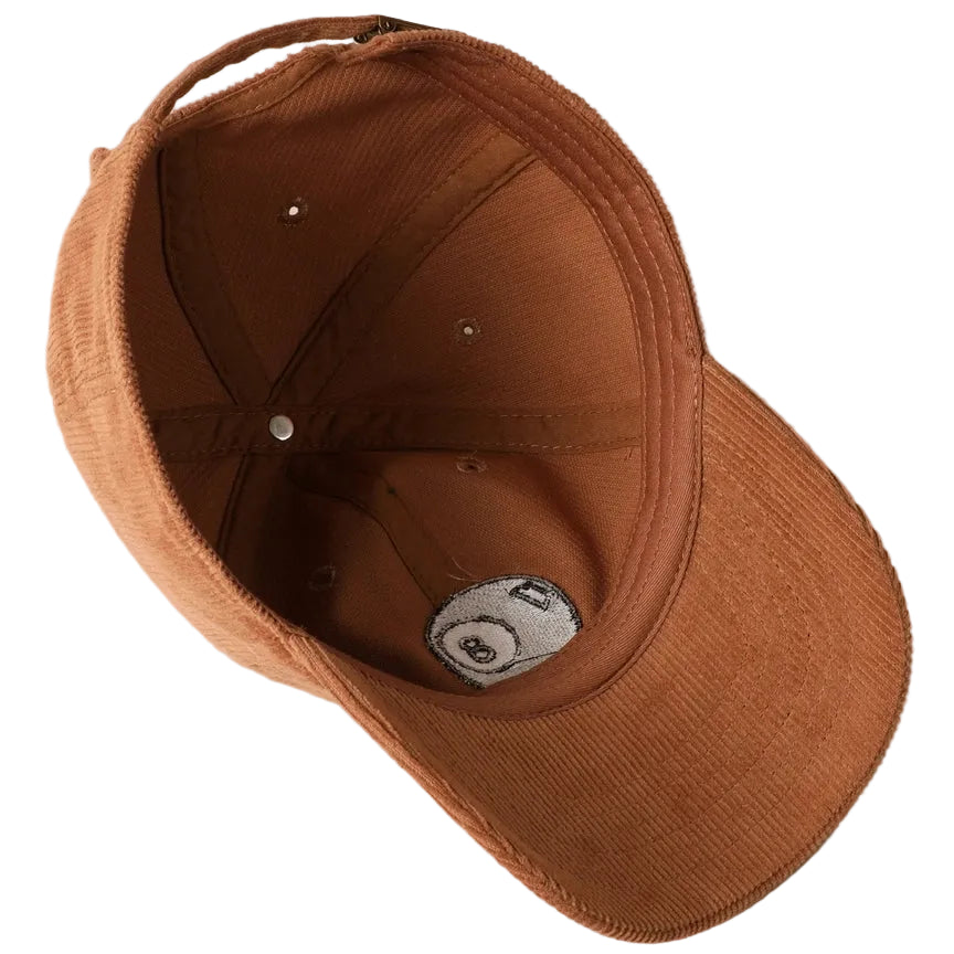 Embroidered Baseball Cap Corduroy - 8 Ball Mocha