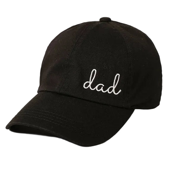 Embroidered Baseball Cap - Dad Black