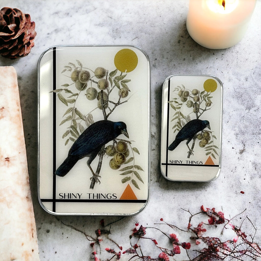 Notions Tin Small - Shiny Things Crow