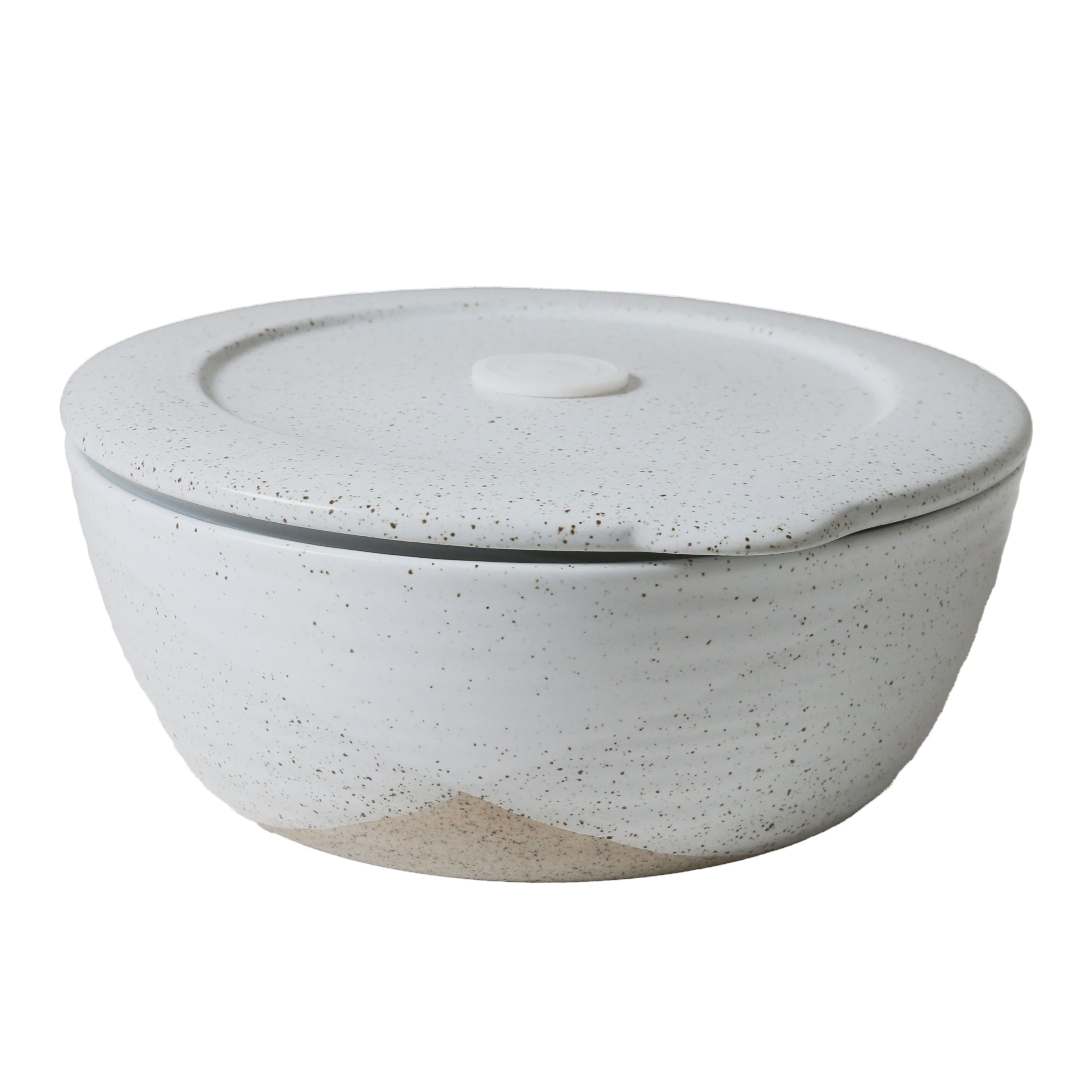 1 Litre Pottery Container- White Speckle