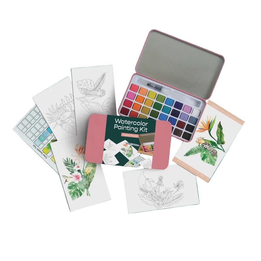 Watercolour Painting Kit - Tropical Florals