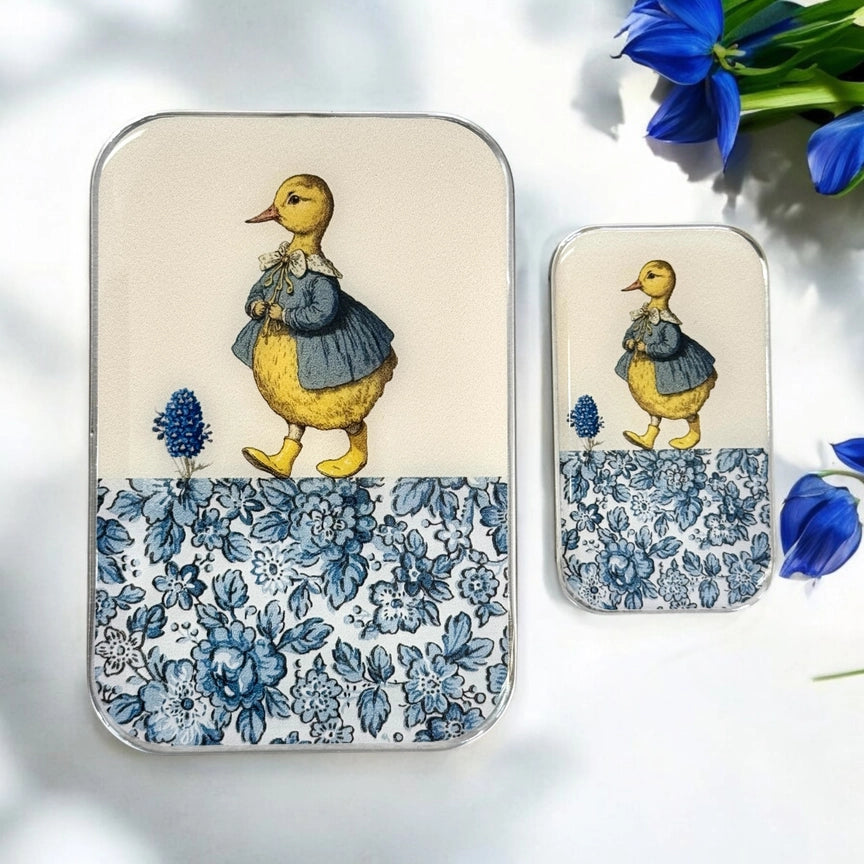 Notions Tin Small - Duck & Flower