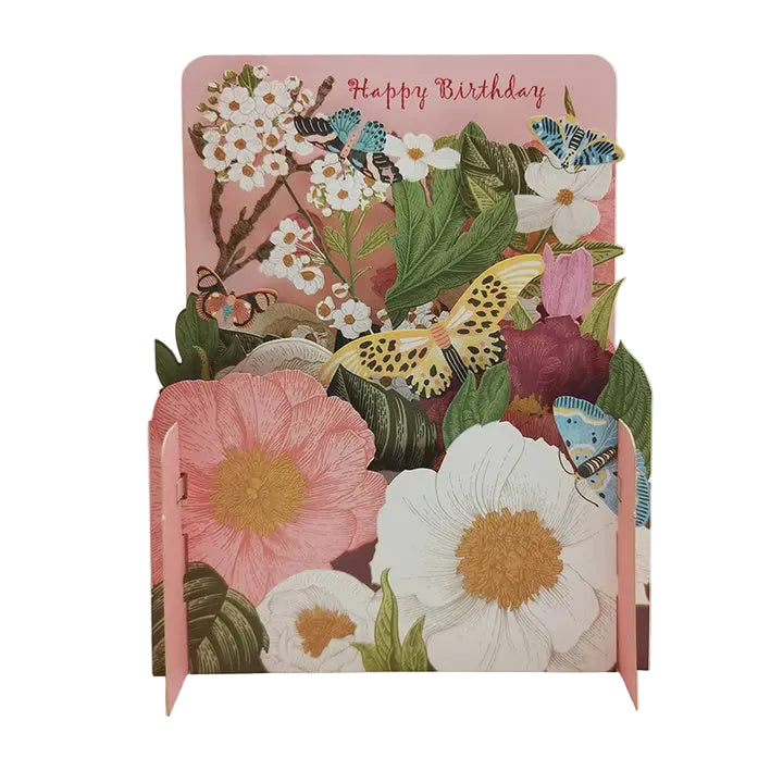 3D Cut Art Card - Happy Birthday Floral