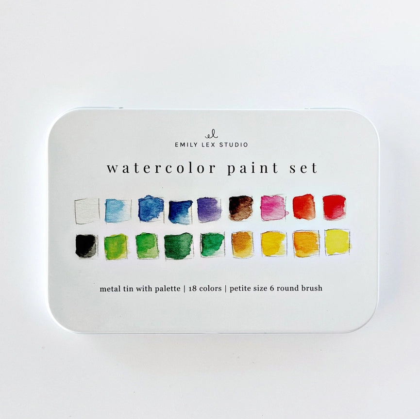 Watercolour Paint Set with Brush - 18 Colours