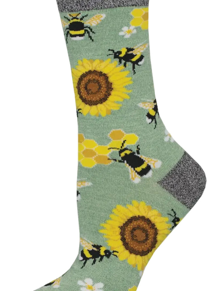 Ladies Bamboo Socks - Honey Bank Green