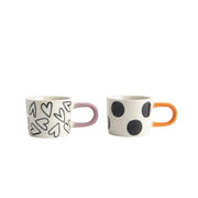 CG Espresso Mugs (set of 2) - Mono Spot/Hearts