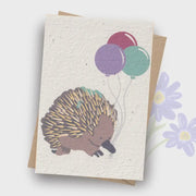 Plantable Card - Echidna and Balloons