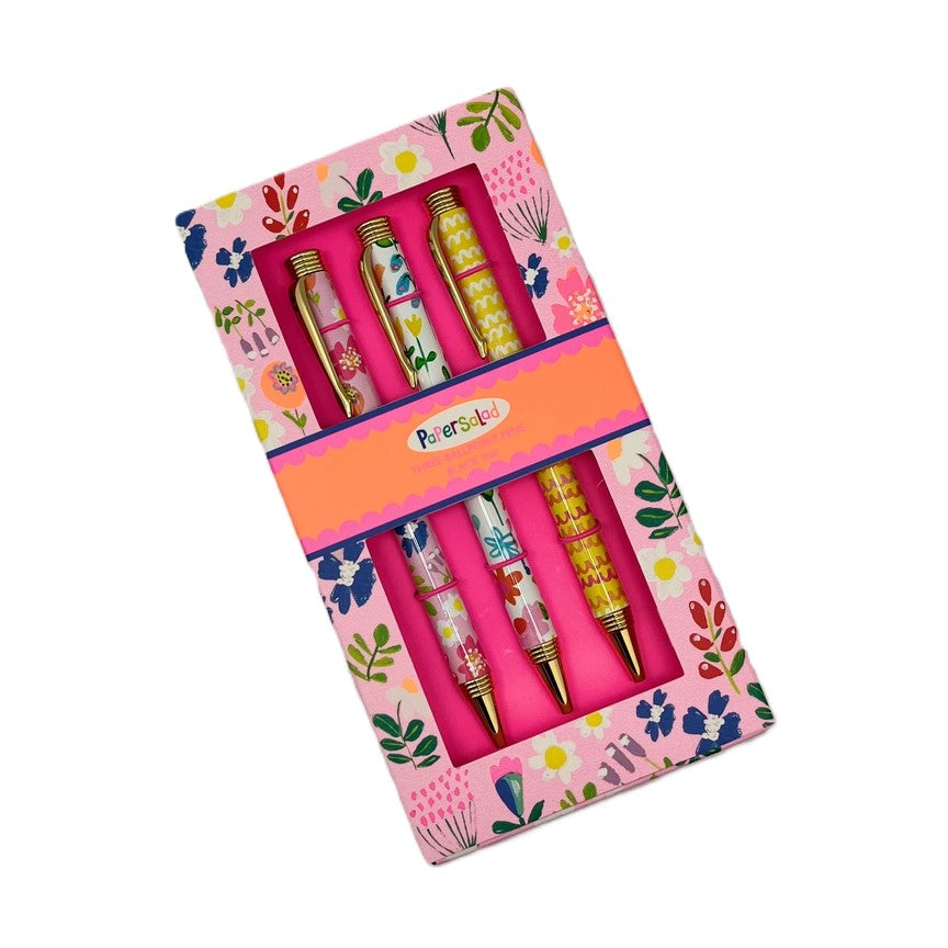 Gift Set of 3 Pens - Paper Salad Flowers