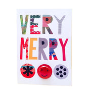 Card With Badge - Collage Text Very Merry
