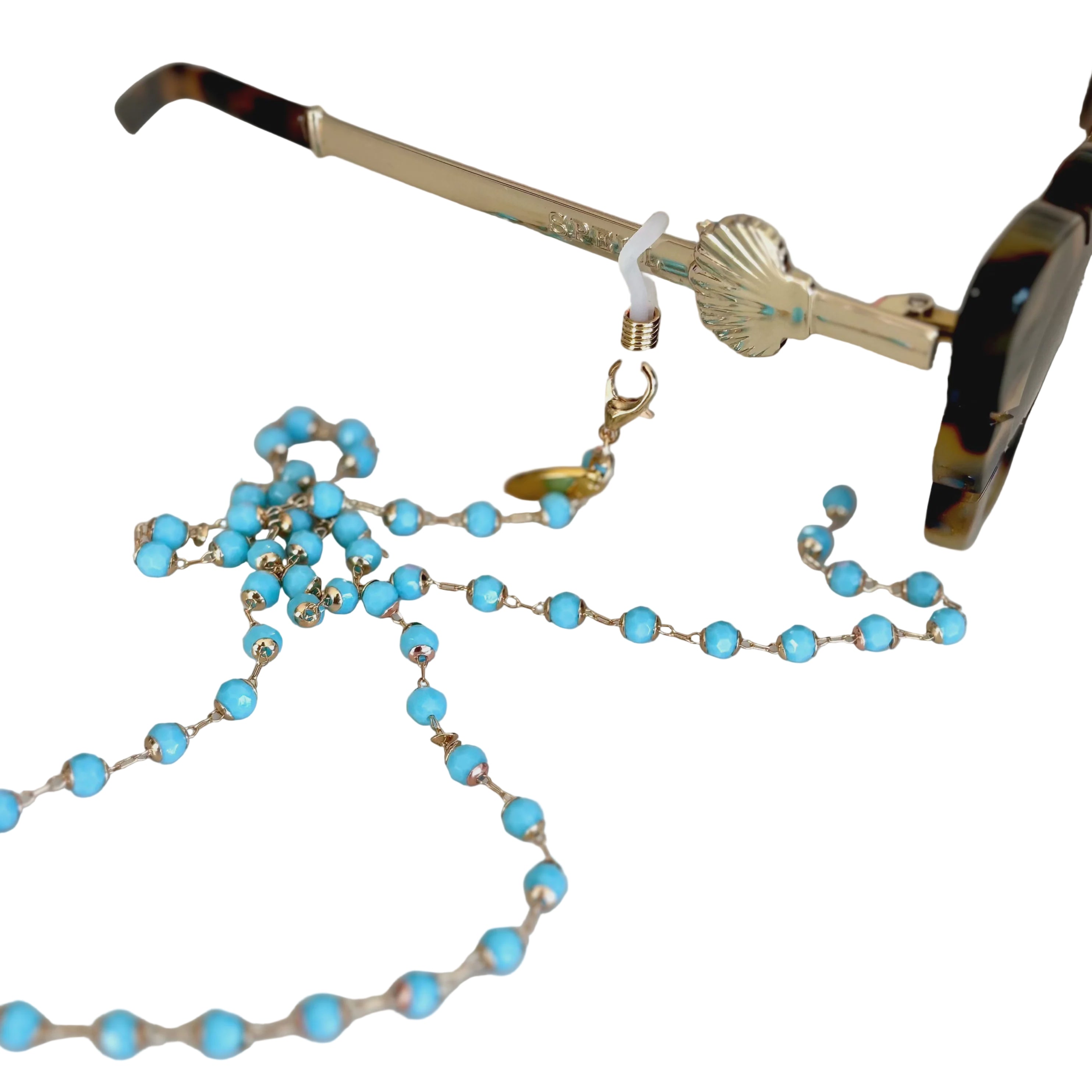 Glasses Chain Delicate - Turquoise Crystals