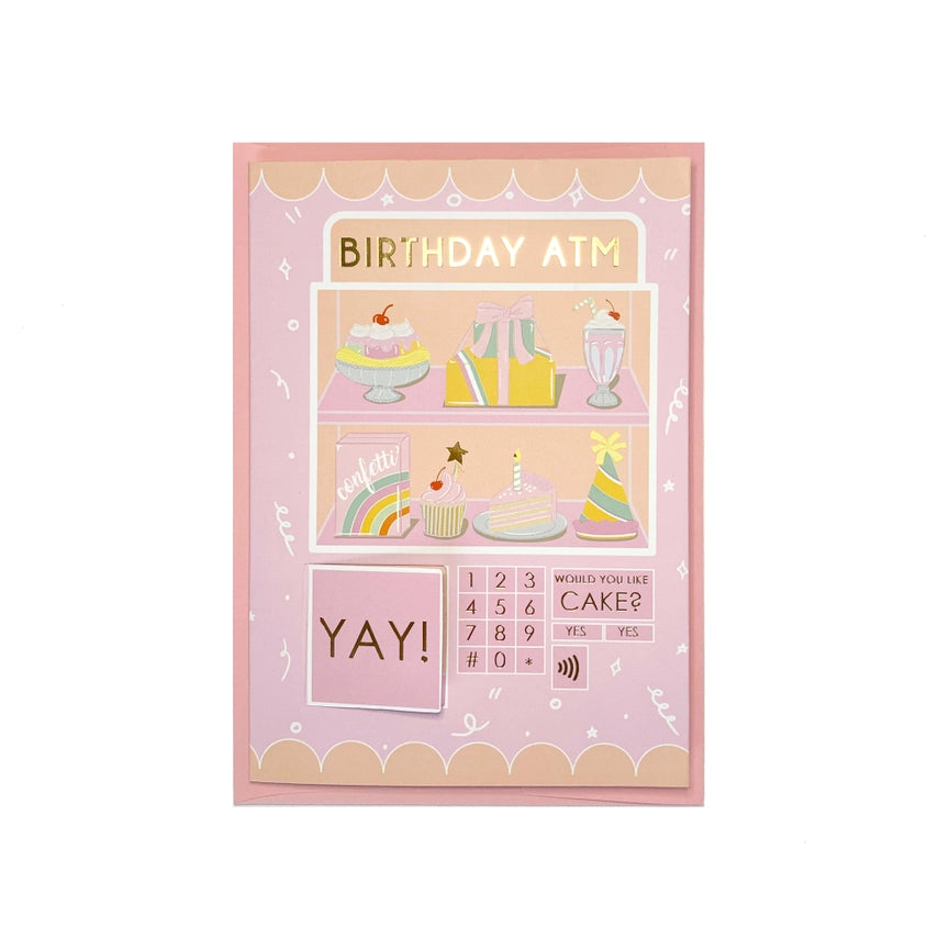 Birthday ATM Peek-A-Boo Card