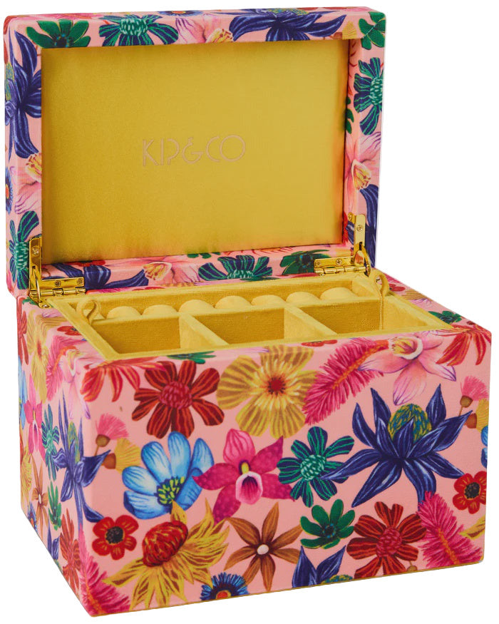 Large Velvet Jewellery Box - Wildflowers In Bloom