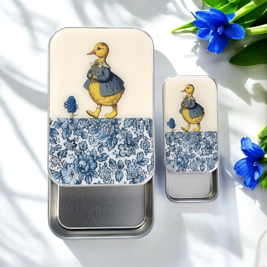 Notions Tin Small - Duck & Flower