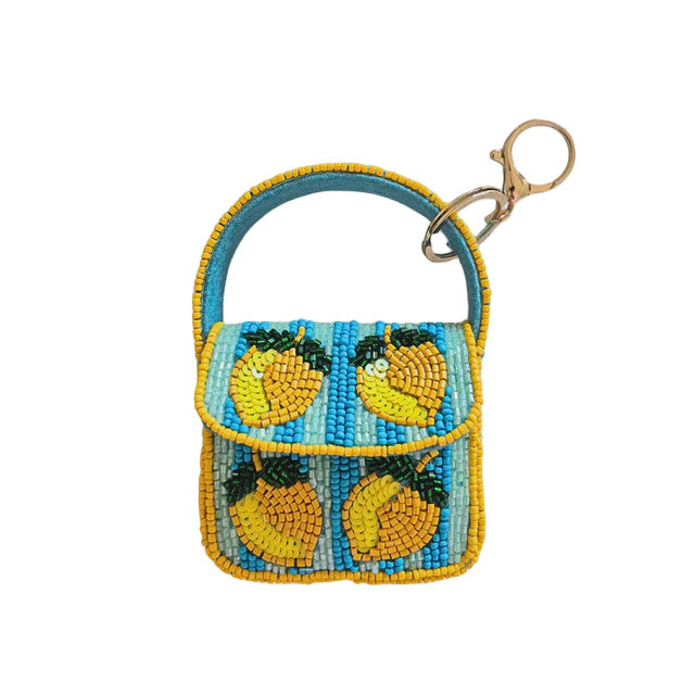 Mini Beaded Handbag Keychain - Lemon