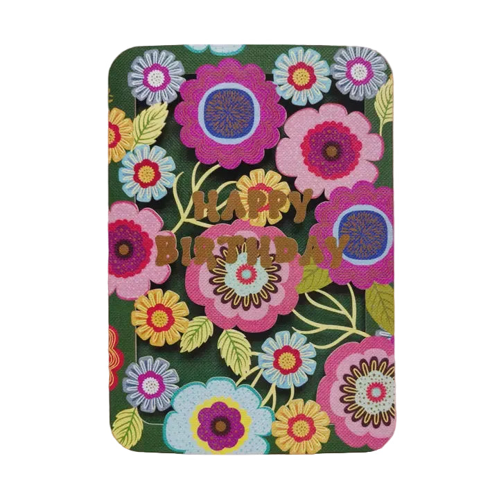 Cut Art Card - Happy Birthday Retro Floral